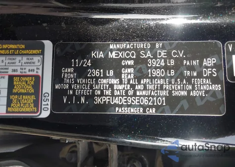 2025 Kia K4 Ex z USA, uszkodzony, nr VIN 3KPFU4DE9SE062101